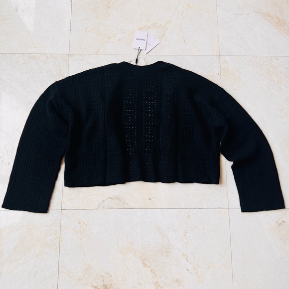 NAADAM Black Open-Front Cashmere Crochet Cardigan size M - Picture 3 of 8